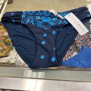 SEAFOLLY Sunflower Border Runched Side Retro Bottom